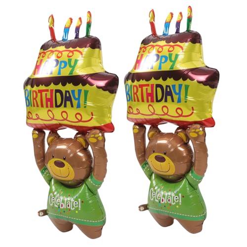 2 Stück Bär Luftballons Folienballons für Geburtstagsfeiern und Tier Mottopartys Dekoration für Innen und Außenbereiche Einfach zu Befüllen 2 Stück Bär Luftballons Folienballons für Geburtstagsfeiern und Tier Mottopartys Dekoration für Innen und Außenbereiche Einfach zu Befüllen von OSALADI