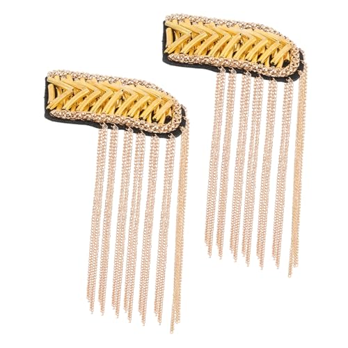 2 Stück Quasten Schulterklappen Epauletten Applikation für Vintage Schulterdekoration mit Kette und Strass und Besondere Anlässe 2 Stück Quasten Schulterklappen Epauletten Applikation für Vintage Schulterdekoration mit Kette und Strass und Besondere Anlässe von OSALADI