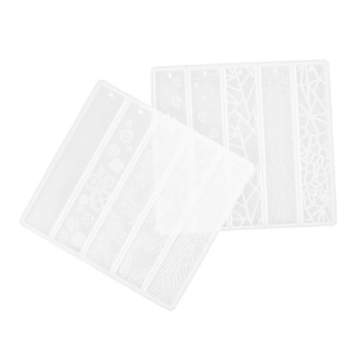 2 Stück Silikon Lesezeichen Gießform für Diy Bastelarbeiten Flexible und Langlebige Formen Herz Motiven für Lesezeichen Projekte und Handarbeiten von OSALADI