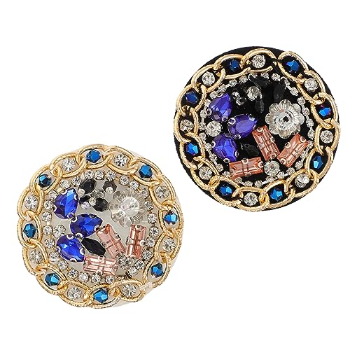 2 Stück Strass Patches für Kleidung Handgefertigte Applikationen mit Blauen Kristallen Diy Stoffaufnäher für Taschen Kleidung und Schuhe Bastelprojekte von OSALADI