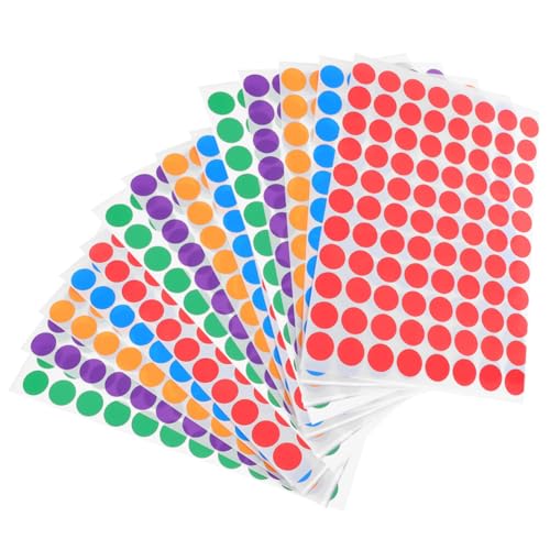 20 Blatt Kunterbunte Selbstklebende Punktetiketten Farbige Aufkleber für Büro Runde Klebepunkte für Organisation Beschriftung Vielseitige Ablösbare Markierungspunkte 20 Blatt Kunterbunte Selbstklebende Punktetiketten Farbige Aufkleber für Büro Runde Klebepunkte für Organisation Beschriftung Vielseitige Ablösbare Markierungspunkte von OSALADI