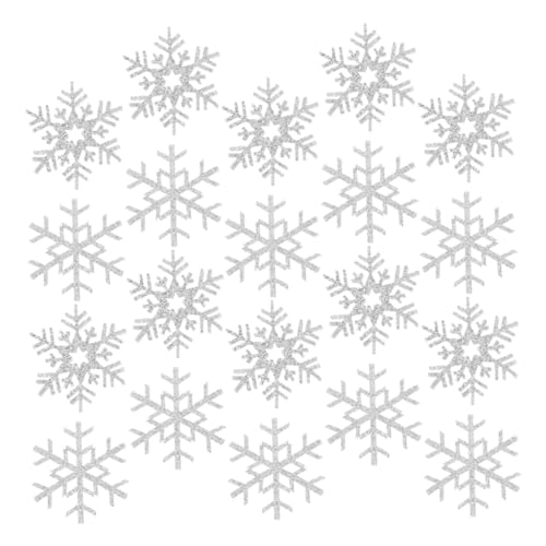 20 Stück Schneeflocken-aufnäher Für Kleidung, Bestickte Stoffflicken Zum Basteln, Winter-themen-nähapplikationen Für Kleidung Und Accessoires von OSALADI