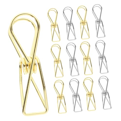 20 Stück Teiliges Set Büroklammern Multifunktionale Binder Clips für Wiederverwendbare Bürobedarf für Schule Büro und Zuhause Goldene und Silberne Clips 20 Stück Teiliges Set Büroklammern Multifunktionale Binder Clips für Wiederverwendbare Bürobedarf für Schule Büro und Zuhause Goldene und Silberne Clips von OSALADI