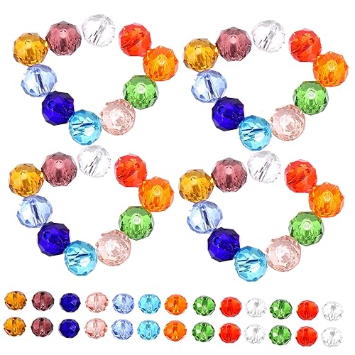 210 Stück Glasperlen Diy Schmuckperlen Transparent Mischfarben Vielseitige Bastelperlen für Armbänder und Mehr für Handarbeiten von OSALADI