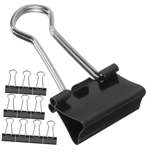 24 Stück Schwarze Büroklammern Binder Clips für Dokumente Praktische Büro und Schulheftklammern von OSALADI