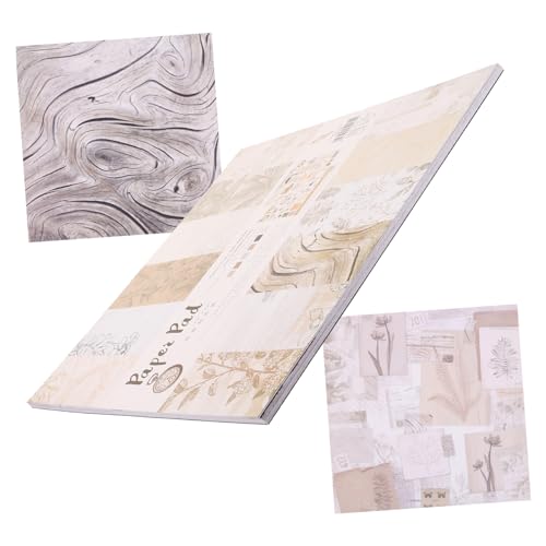 26 Blatt Vintage Scrapbook Diy Bastelpapier für Hintergründe Doppelseitig für Scrapbooking und Kartenherstellung Holzoptik Design von OSALADI