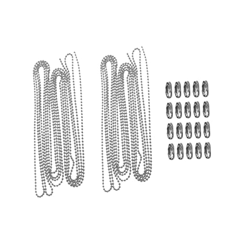 2Sätze Perlenkette Kugelkette mit Steckern Anpassbare und Rostfreie Metallperlenkette für DIY Schmuck Armbänder und Mehr von OSALADI