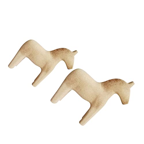 2Stücke DIY Pferde Ornament Holzfiguren für Bastelprojekte und DIY Schmuckspielzeug Hochwertigem Umweltfreundlichem Material Fördert Kreativität von OSALADI