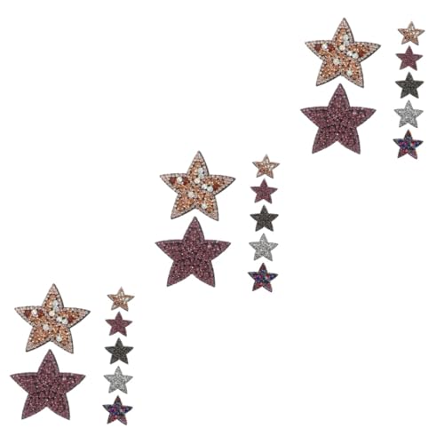 3 Sätze Dekorative Bügel Patches Strass Sterne Aufnäher Für Diy Kleidung Taschen Und Hüte Einfache Anwendung Zum Reparieren Und Verzieren Von Textilien 10 Stück * 3 3 Sätze Dekorative Bügel Patches Strass Sterne Aufnäher Für Diy Kleidung Taschen Und Hüte Einfache Anwendung Zum Reparieren Und Verzieren Von Textilien 10 Stück * 3 von OSALADI