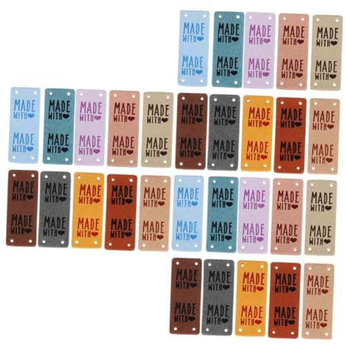 3 Sätze Diy Lederetiketten Handgemachte Pu Leder Labels Für Häkeln Basteln Für Kleidung Taschen Hüte Und Schuhe Einfach Zu Befestigen 10 Stück * 3 von OSALADI