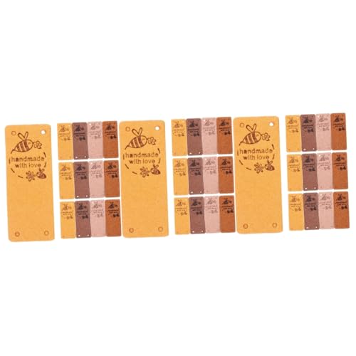 3 Sätze Handmade Stoffetiketten Für Kleidung Weiche Gefaltete Labels Kunstleder Schokoladenbraun Hautfarbe Annähen Und Dekorieren Von Handarbeiten 40 Stück * 3 von OSALADI