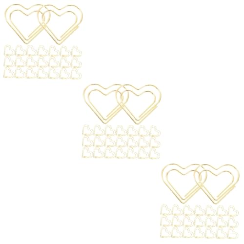 3 Sätze Herzförmige Büroklammern Kleine Dekorative Paper Clips Für Büro Schule Und Praktisch Für Organisation Und Kreative Projekte 100 Stück * 3 von OSALADI