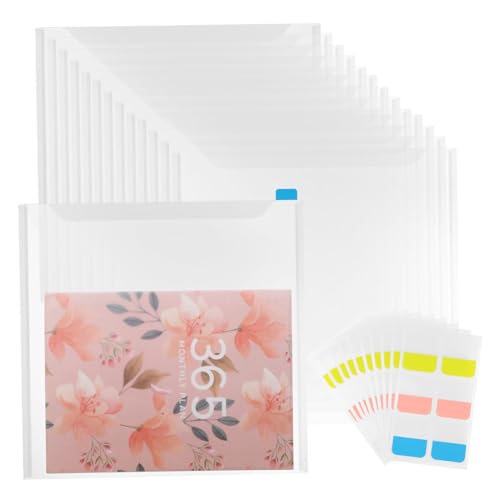 36 Stück Transparente Ordner Transparente Dokumententaschen Für Eine Effiziente Papierorganisation – Funktionale Aktenordner Für Den Einsatz Zu Hause In Der Schule Und Im Büro von OSALADI
