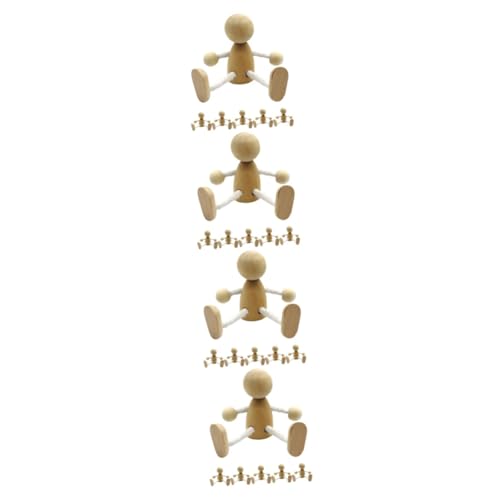 4 Sätze Bewegliche Holzfiguren Für Diy Einfache Holzpuppen Tischdekoration Kinderfreundliche Blanko Puppen Für Bastelprojekte 6 Stück * 4 von OSALADI