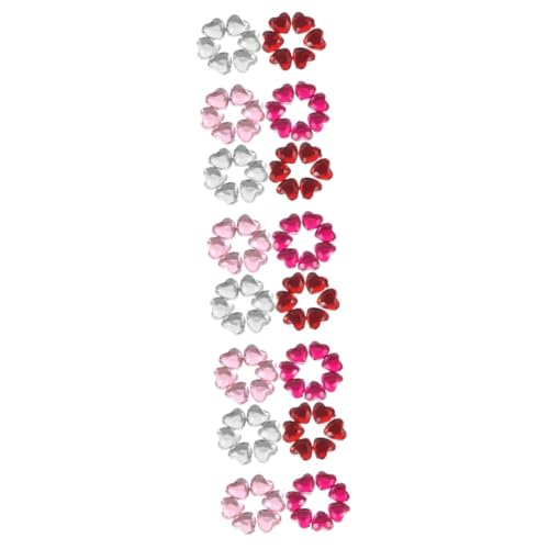 4 Sätze Diy Herzförmige Acryl Strasssteine Flache Rückseite Dekorationssteine Für Handyhüllen Schmuck Und Bastelprojekte Hellpink 400 Stück * 4 von OSALADI