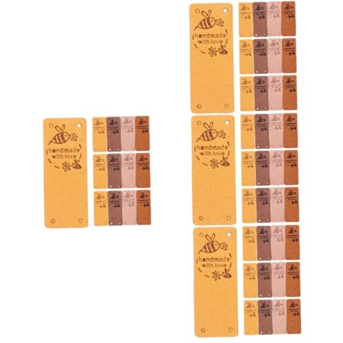4 Sätze Handmade Woven Labels Hautfreundliche Dekorative Etiketten Für Kleidung Diy Projekte Klassischem Design Hautfarbe 40 Stück * 4 von OSALADI