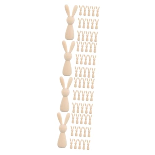 4 Sätze Teiliges Unvollendeter Holzkaninchenfiguren Diy Für Partys Tischdekoration Und Projekte Für Holzornamente Und Wohnkultur 16 Stück * 4 von OSALADI