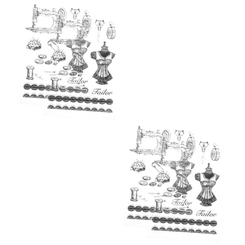 4 Sätze Transparent Silikonstempel Vintage Nähmaschinen Motive für Diy Scrapbooking Kartenbasteln Tagebuchdekoration und Handarbeiten von OSALADI