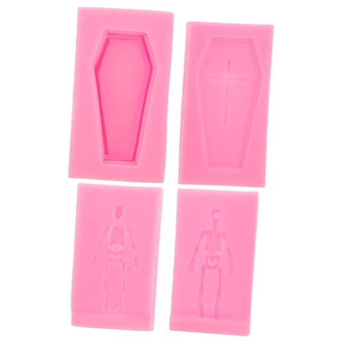4 Stück Teiliges Halloween Silikonform Skelett für Duftkerzen Gießformen für Diy Projekte und Bastelarbeiten von OSALADI