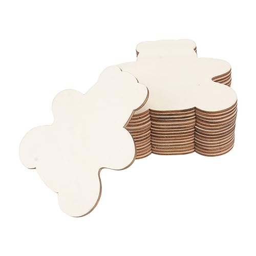 40 Stück Holz Anhänger Unbemalt Diy Holzfiguren für Bastelprojekte für Geschenkidee für Feste und Geburtstage von OSALADI