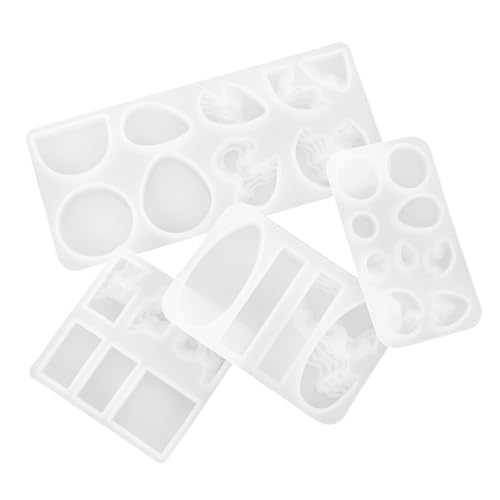 4Stücke Silikon Schmuckform Teiliges DIY Mould für Ohrringe und Anhänger Flexible Epoxidharz Formen für Handwerk für Schmuckherstellung von OSALADI