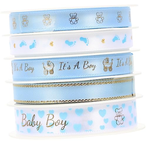 5 Rollen Dekorationsband Polyester Zuschneidbares Geschenkband für Diy Handwerk Festliche Verpackungen pro für Geburtstagsgeschenke und Feiern 5 Rollen Dekorationsband Polyester Zuschneidbares Geschenkband für Diy Handwerk Festliche Verpackungen pro für Geburtstagsgeschenke und Feiern von OSALADI