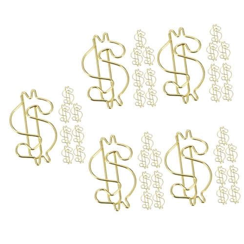 5 Sätze Teiliges Goldene Büroklammern Aus Legierung Stilvolle Und Kreative Büroklammern Für Einzigartige Ablage Und Organisation Für Bürobedarf Und Schulmaterialien 10 Stück * 5 von OSALADI