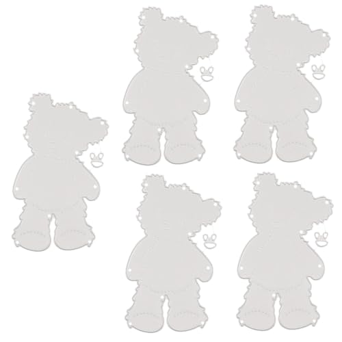 5 Stück Stanzschablone Diy Bär Carbonstahl Schneidedie für Kartenherstellung Scrapbooking und Basteln Hochwertige Langlebige Stanzform für Projekte von OSALADI
