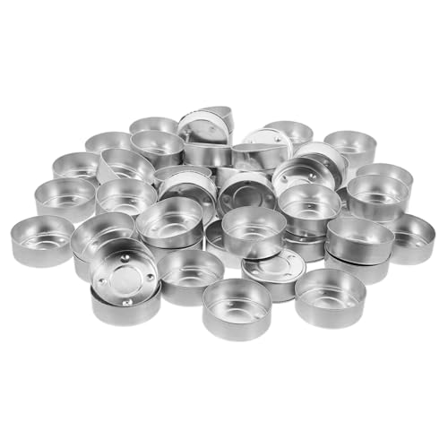 50Stücke Aluminium Kerzenhalter für DIY Kerzenherstellung Robuste Teelichtbecher für Süßigkeiten und Bastelprojekte für Aufbewahrung von OSALADI