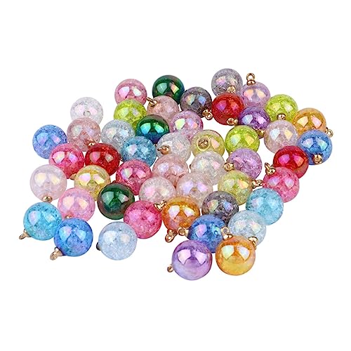 50Stücke Bonbonfarbene Acrylperlen mit Großem Runde Perlen für Schmuckherstellung DIY Anhänger für Armbänder Ohrringe und Mehr Langlebig und Vielseitig von OSALADI