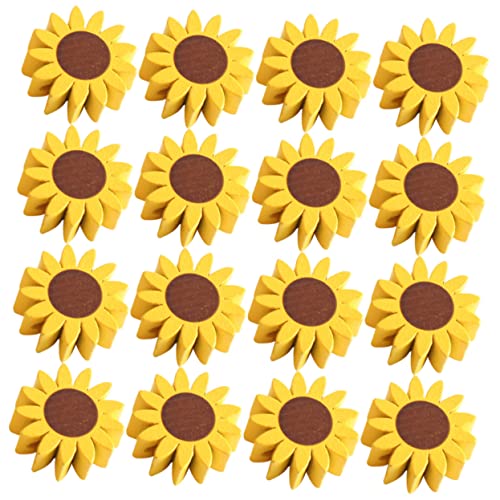 50Stücke DIY Holzperlen Sonnenblumenform Glatte Holzperlen für Bastelarbeiten Schmuckherstellung und Dekoration für Projekte und von OSALADI