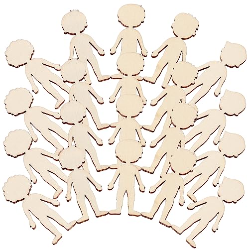 50Stücke Holzfigur DIY Unfertige Holzausschnitte für Bastelideen für Sichere und Glatte Kanten und Dekoration von OSALADI