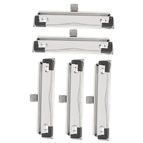 5Stücke Metall Klemmbrett Clips Robust und Langlebig für Dokumente Bürobedarf Schule und Zuhause Vielseitig Einsetzbar Einfache von OSALADI