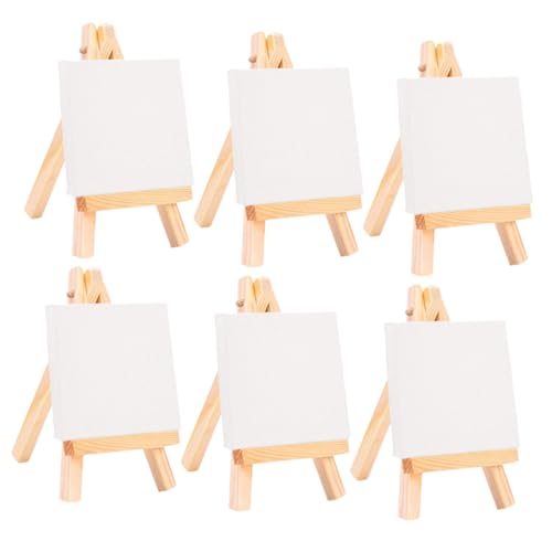 6 Sätze Mini Staffelei mit Multifunktionale Mini und Holzständer für Diy Kunstprojekte für Bastelarbeiten von OSALADI