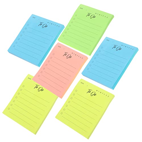6 Stück Selbstklebende Notizblöcke Farbige Memo Pads für Büro Schule Praktische Haftnotizen für Wichtige Erinnerungen Hochwertige Wiederverwendbare Klebezettel von OSALADI