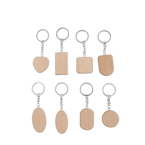 8 Stück Teiliges Kreativem Holz Schlüsselanhänger für DIY Dekoration Verschiedene Formen Herz Oval Quadratisch für Gestaltung und Personalisierung 8 Stück Teiliges Kreativem Holz Schlüsselanhänger für DIY Dekoration Verschiedene Formen Herz Oval Quadratisch für Gestaltung und Personalisierung von OSALADI