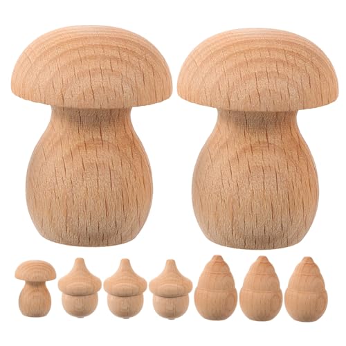 9 Stück Teiliges Holz für Diy Projekte Unbehandelte Dekofiguren und Eichelform zum Bemalen und Gestalten für Bastelarbeiten 9 Stück Teiliges Holz für Diy Projekte Unbehandelte Dekofiguren und Eichelform zum Bemalen und Gestalten für Bastelarbeiten von OSALADI