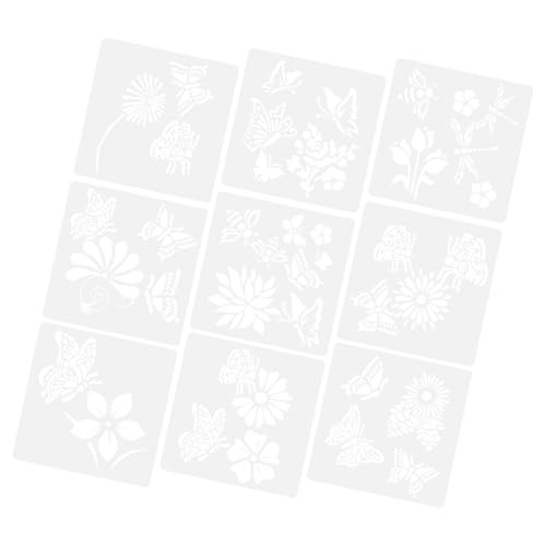 9 Stück Teiliges Schmetterlings Malschablonen für Wandgestaltung Wiederverwendbare Schablonen für Diy Projekte Schablonen für Erwachsene Vielseitige Malvorlagen von OSALADI