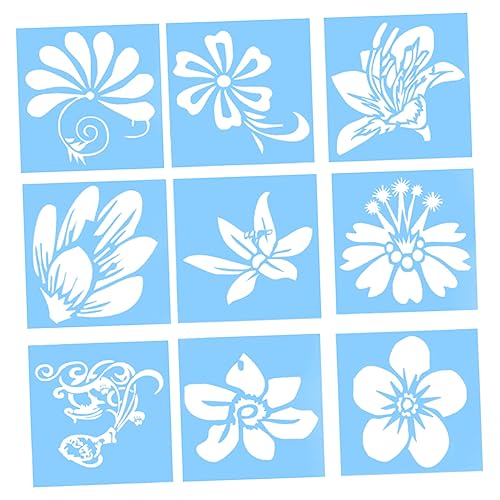 9Stücke DIY Malerei Schablonen für Wiederverwendbare Bastelschablonen zur Kuchen Dekoration und Kreativen Gestaltung Langlebigem Material für Kunstprojekte von OSALADI