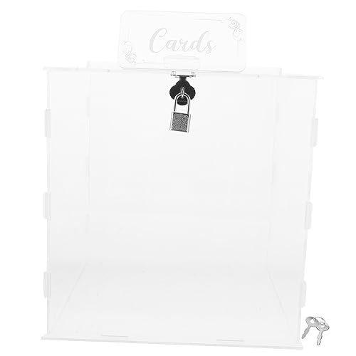 Acryl Kartenbox für Hochzeiten Transparente Aufbewahrungsbox für Karten und Umschläge mit Schloss für Partys Aufbewahrung von Fotos und Geld von OSALADI