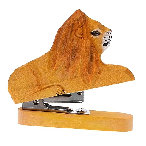 Holz Tier Stapler Kreativer Wiederverwendbarer Heftgerät für Büro Handgefertigte Tierminiatur für Schreibtischdekoration und Dokumentenorganisation von OSALADI
