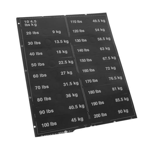 OSALADI 1 Blatt Gewichtsetikett Schilderaufkleber für Fitnessgeräte Übung groß Aufkleber für Fitnessstudios kleine Aufkleberetiketten Etiketten für Fitnessgeräte PVC selbstklebend Schwarz von OSALADI