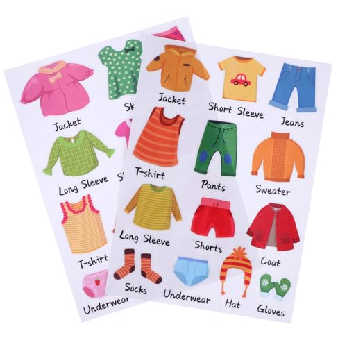 OSALADI 1 Blatt Kleidung Klassifizierungsaufkleber Entfernbare Etiketten für Schränke Einfach Anzuwenden Glatten Oberflächen für Organisation von Kleidung und Schuhen Praktisch für von OSALADI