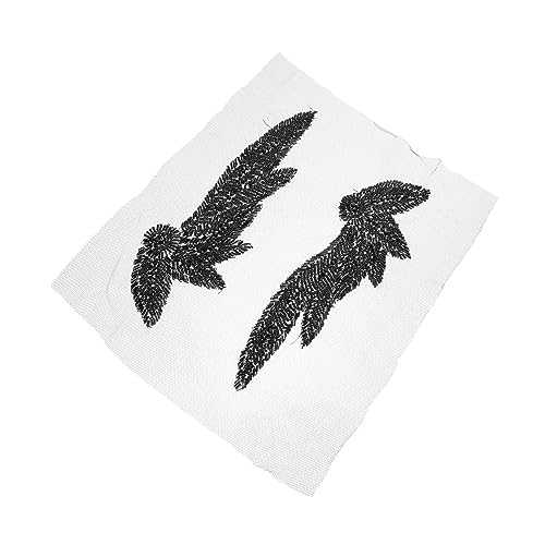OSALADI 1 Paar Applikation Patch für Hochzeitskleider Schulterdekoration für Diy Nähprojekte und Kreative Bastelarbeiten Schwarz Langlebig und Einfach Anzubringen von OSALADI