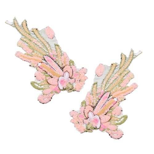 OSALADI 1 Paar Engel Flügel Diy Patches Rosa Bestickte Aufnäher für Kleidung Handwerk und Dekoration Langlebig und Einfach Anzuwenden von OSALADI