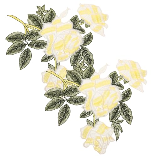 OSALADI 1 Paar Gestickte Rosentuchaufkleber Blumen- sticken Stickereiflecken für Blumen annähen Jacke Kleidungsflicken Blumenapplikation gestickte Aufnäher Polyester Yellow OSALADI 1 Paar Gestickte Rosentuchaufkleber Blumen- sticken Stickereiflecken für Blumen annähen Jacke Kleidungsflicken Blumenapplikation gestickte Aufnäher Polyester Yellow von OSALADI