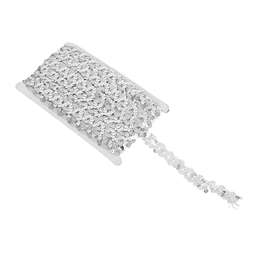 OSALADI 1 Rolle Breiter Diy Paillettenband Silbernes Braid Trim für Kleidung Bastelarbeiten Dekoration Yards Leicht Zuschneidbar für Handarbeiten und Festliche Verpackungen von OSALADI