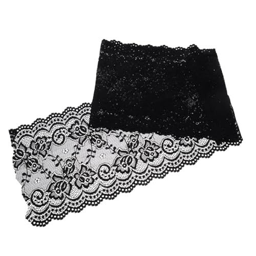 OSALADI 1 Rolle Breites Elastisches Spitzenband Hochwertiges Diy Nähzubehör für Kleidung Dekoration und Bastelprojekte Schwarz Muster Weiche und Dehnbare Spitze von OSALADI
