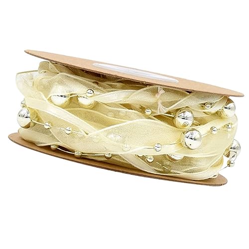 OSALADI 1 Rolle Dekoratives Perlenkette Band Handgewebtes Goldenes Gartenblumen Verpackungsmaterial für DIY Hochzeiten und Feiern für Geschenkverpackungen und Bastelprojekte OSALADI 1 Rolle Dekoratives Perlenkette Band Handgewebtes Goldenes Gartenblumen Verpackungsmaterial für DIY Hochzeiten und Feiern für Geschenkverpackungen und Bastelprojekte von OSALADI