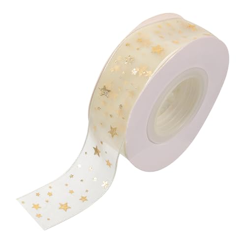 OSALADI 1 Rolle Gold Star Organza Geschenkband für Kreative Dekorationen Hochzeiten und DIY Projekte Handgefertigt Farbecht Vielseitig Einsetzbar für Geburtstagsgeschenke und Events OSALADI 1 Rolle Gold Star Organza Geschenkband für Kreative Dekorationen Hochzeiten und DIY Projekte Handgefertigt Farbecht Vielseitig Einsetzbar für Geburtstagsgeschenke und Events von OSALADI